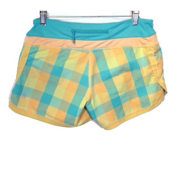Lululemon plaid speed shorts with drawstring waist Size 6 - Picture 2 of 8